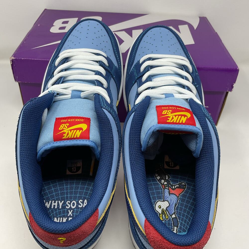 2022 Nike Sb Dunk Low Premium Why So Sad DX5549-400 Men’s size 13 Blue NEW DS - Picture 9 of 9